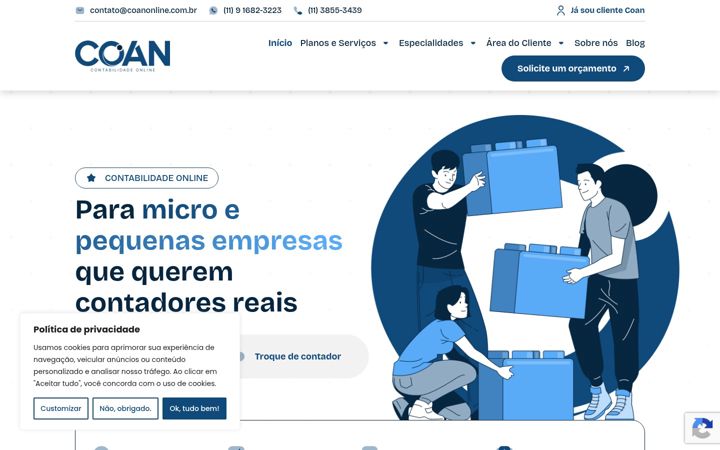 Posnetek zaslona coanonline.com.br