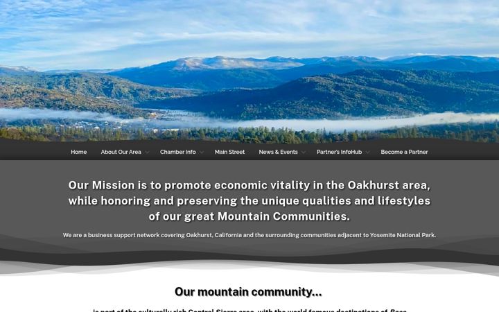 Screenshot of coarsegoldchamberofcommerce.com