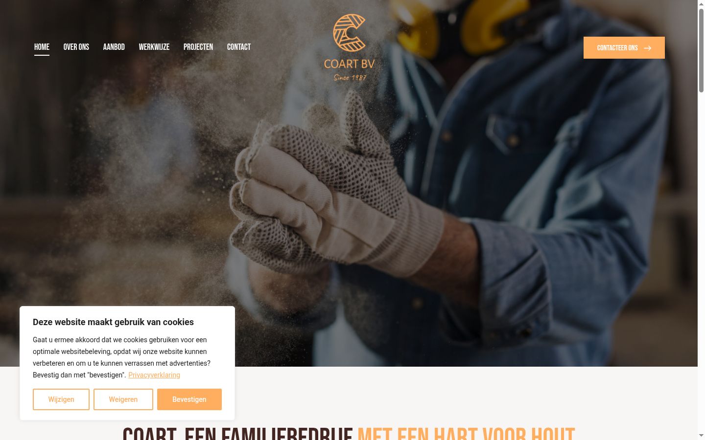Screenshot van de toestemmingsbanner zoals getoond vóór enige interactie