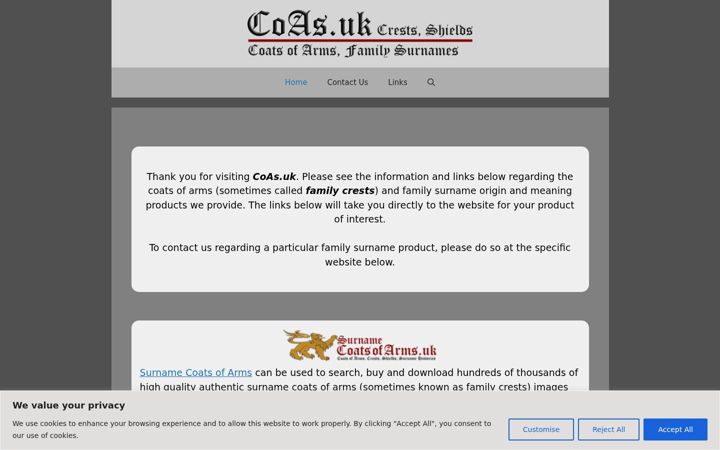 Zrzut ekranu coas.uk