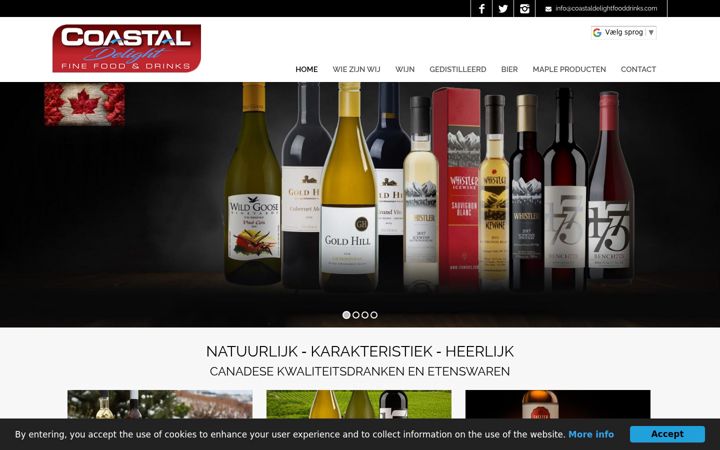 Ekrānuzņēmums no coastaldelight.nl
