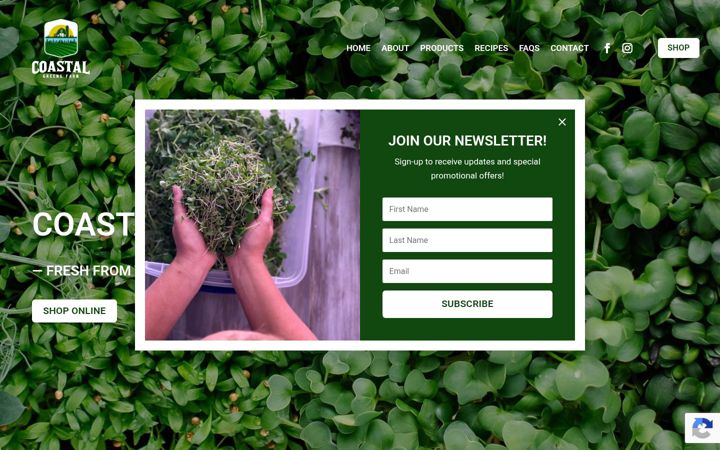 Screenshot of coastalgreensfarm.com