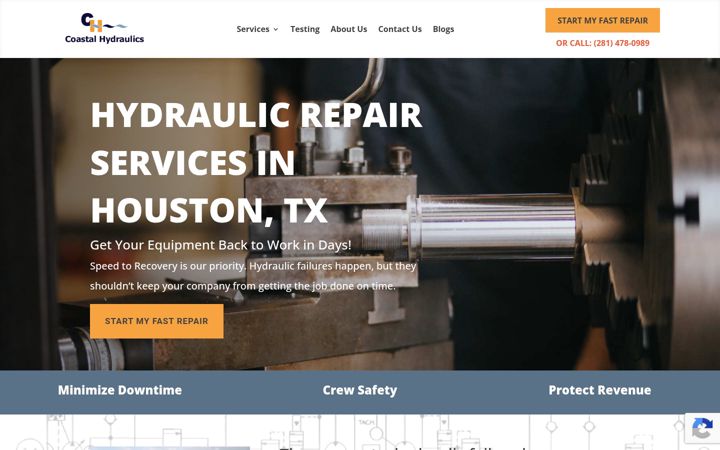 Screenshot of coastalhydraulicstx.com