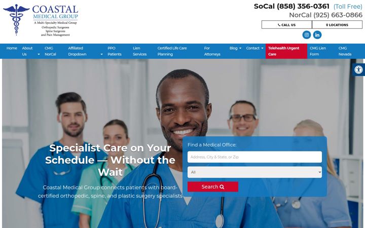 Screenshot του coastalmedicalgroupsd.com