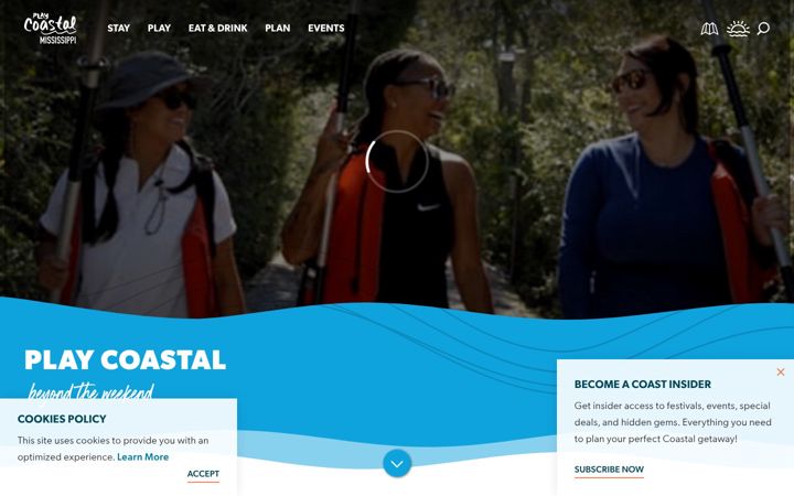 Screenshot of coastalmississippi.com