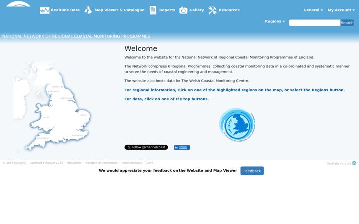 Screenshot of coastalmonitoring.org