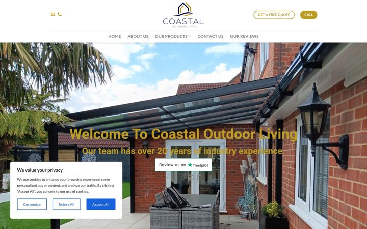 Screenshot of coastaloutdoorliving.co.uk