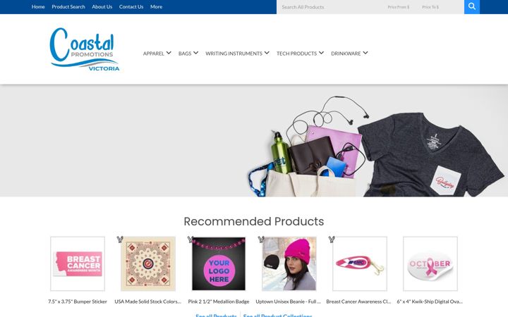 Skärmbild av coastalpromotions.ca