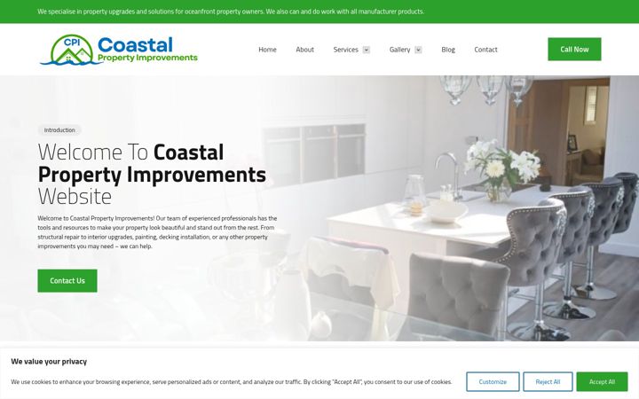 Ekrano kopija coastalpropertyimprovements.co.uk