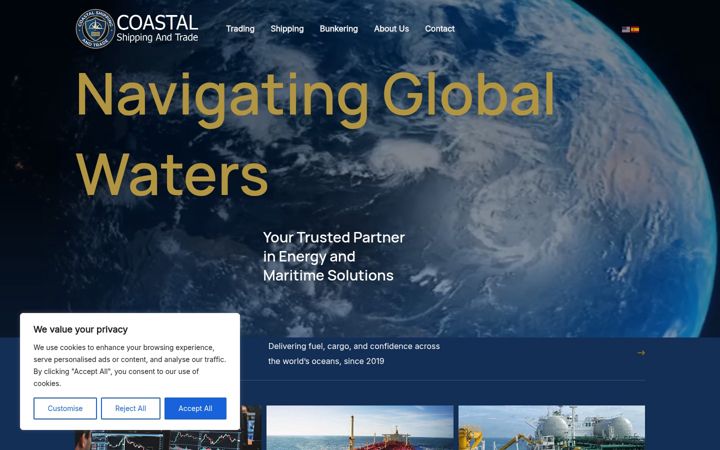 Screenshot of coastalshippingandtrade.com