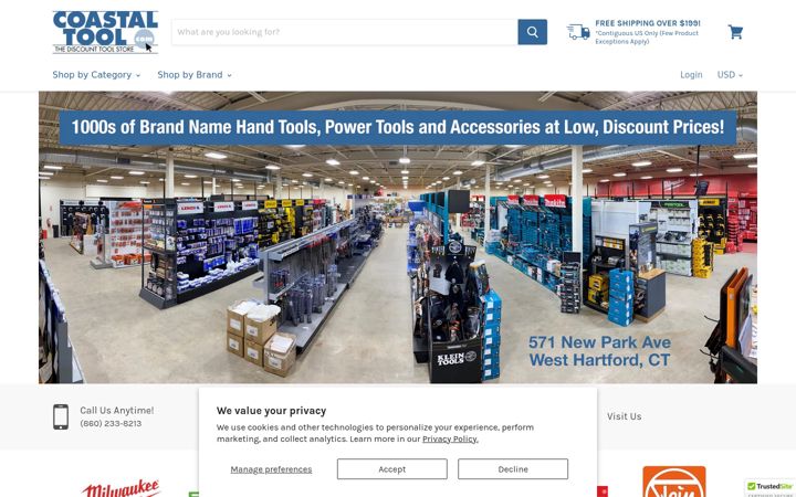 Screenshot of coastaltool.com