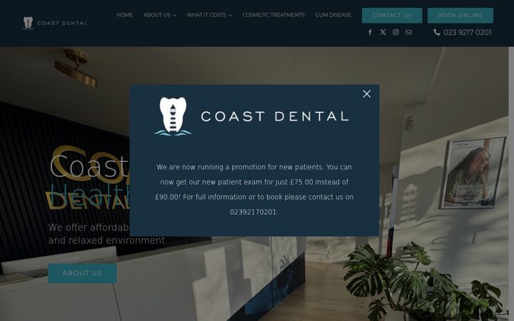 Zrzut ekranu coastdentalhealth.co.uk