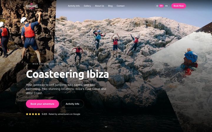 Screenshot of coasteeringibiza.com