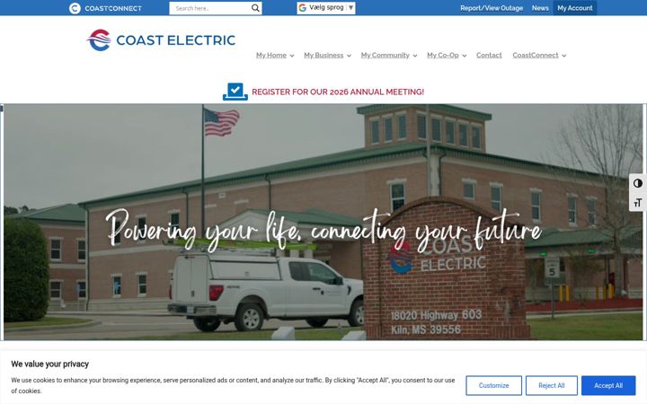 Screenshot of coastelectric.coop