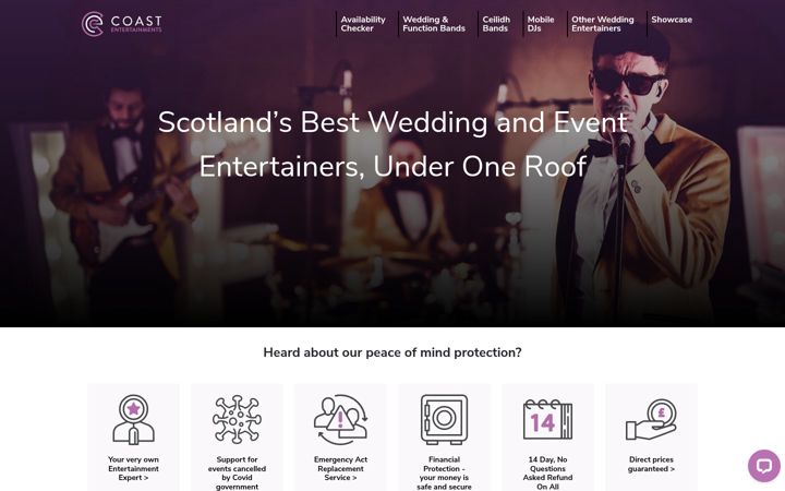 Zrzut ekranu coastentertainments.co.uk