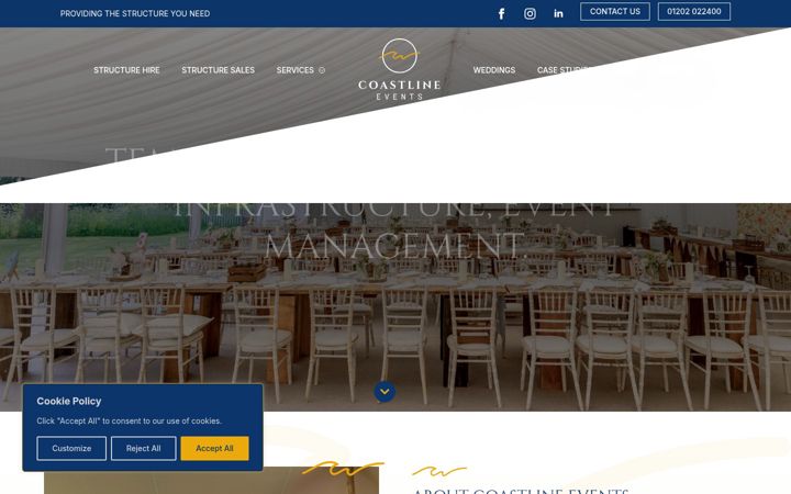 Screenshot of coastlineevents.uk