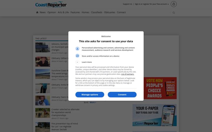 Screenshot of coastreporter.net