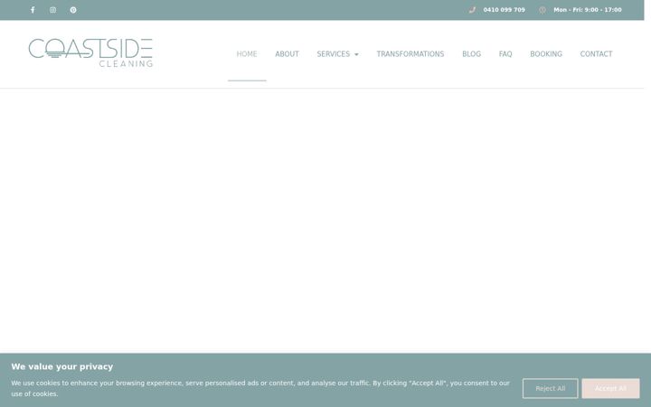 Captura de pantalla de coastsidecleaning.com.au
