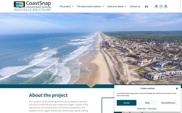 Screenshot of coastsnap-nouvelle-aquitaine.fr