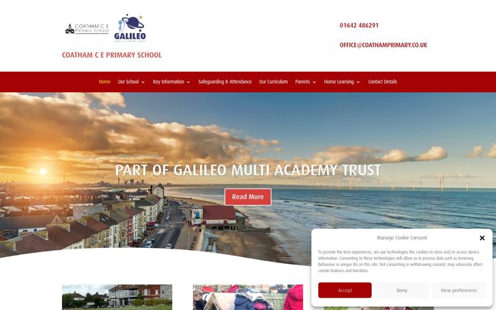 Screenshot of coathamprimary.co.uk