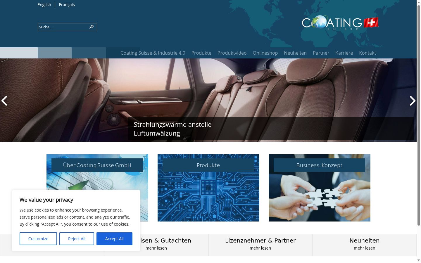 Screenshot del banner di consenso mostrato prima di qualsiasi interazione