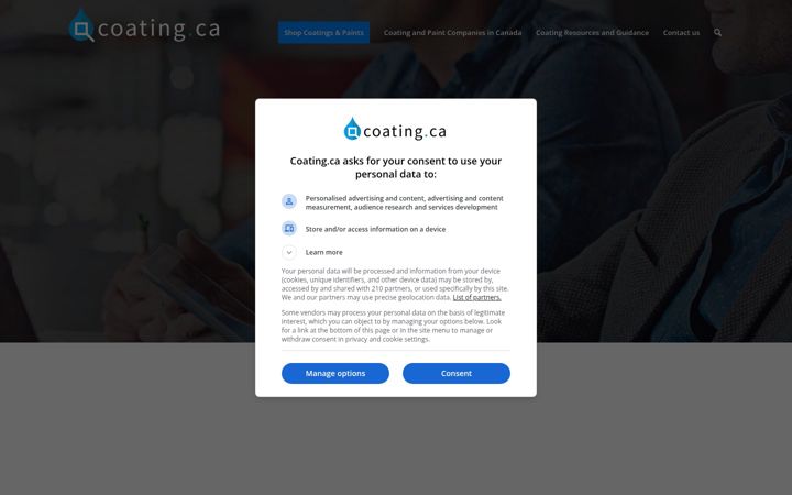 Skärmbild av coating.ca