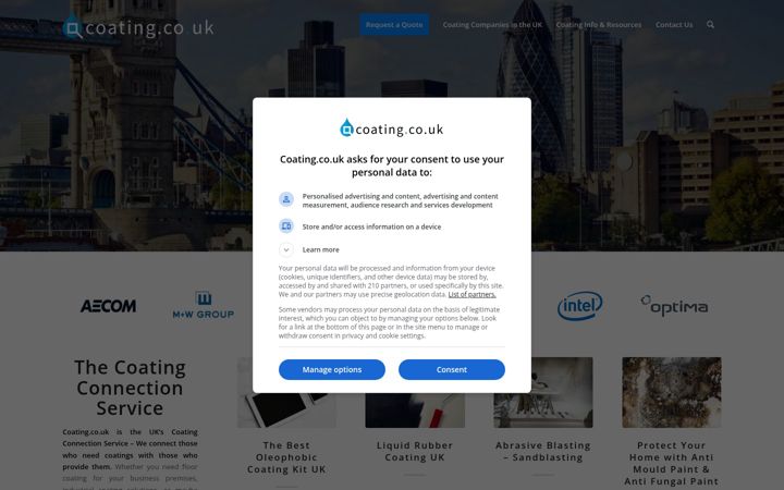 Screenshot του coating.co.uk