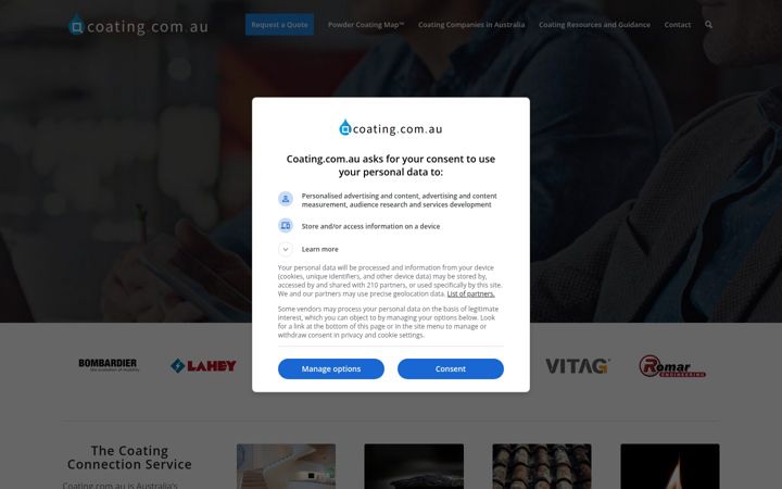 Captura de pantalla de coating.com.au