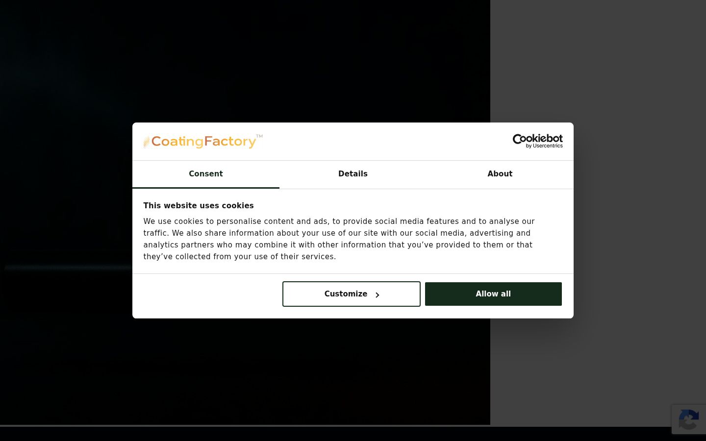 Screenshot del banner di consenso mostrato prima di qualsiasi interazione