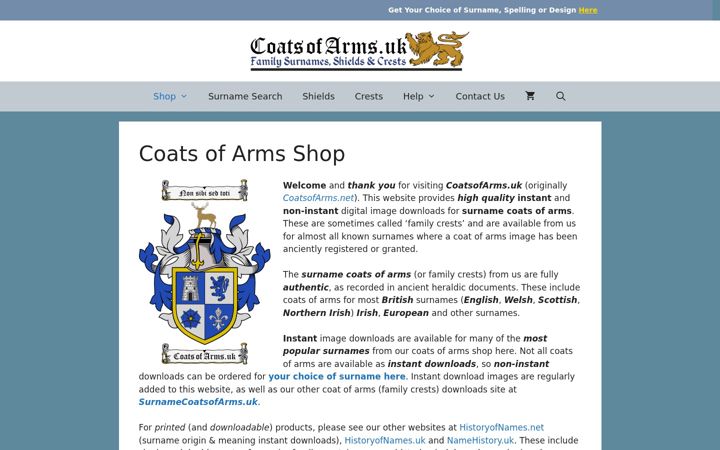 Captură de ecran a coatsofarms.uk