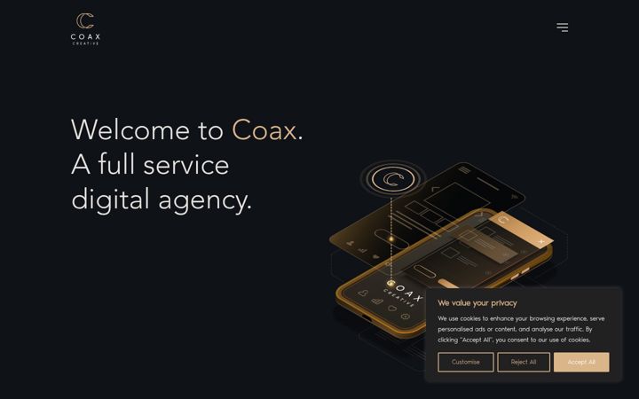 Screenshot of coaxcreative.com