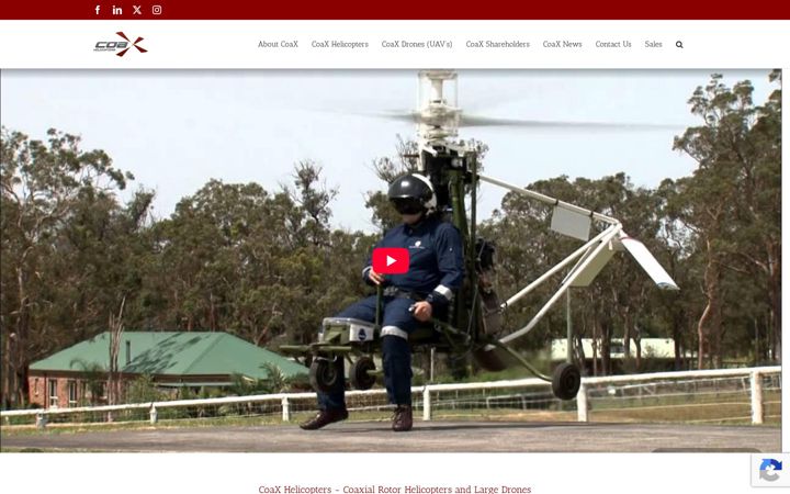 Screenshot of coaxhelicopters.com