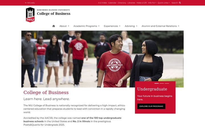 Screenshot von cob.niu.edu