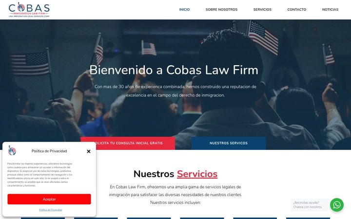 Screenshot of cobaslaw.com
