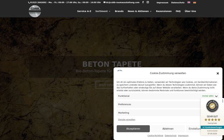 Screenshot of cobb-raumausstattung.com