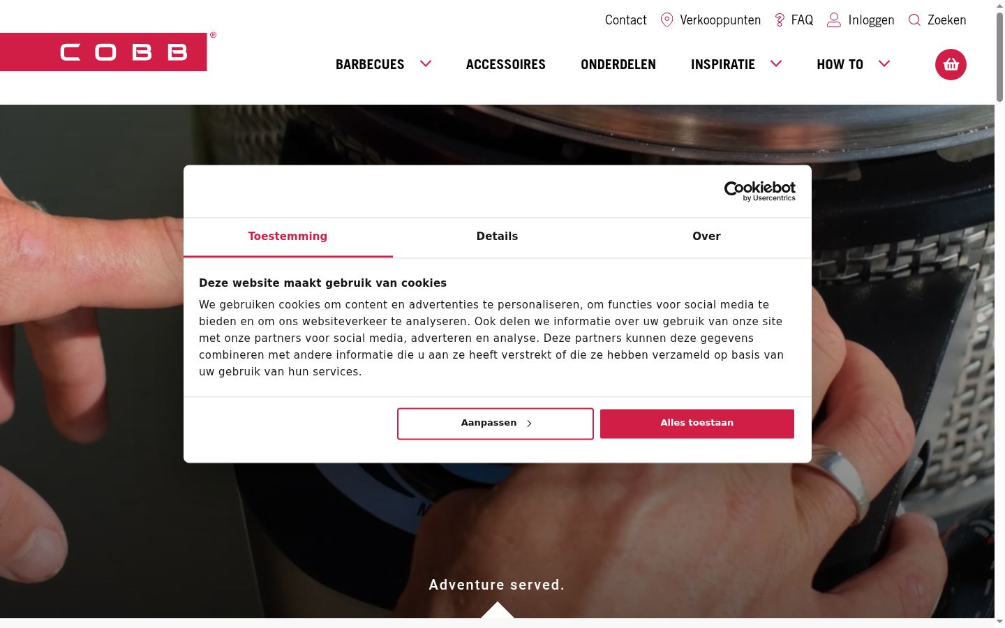 Screenshot des Einwilligungsbanners vor jeglicher Interaktion
