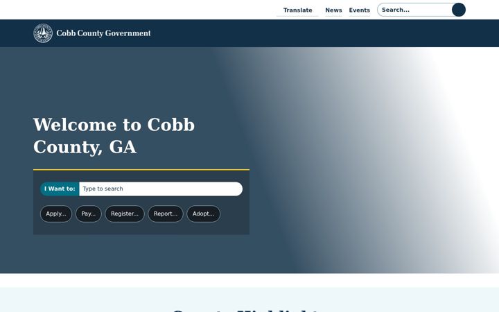 Screenshot of cobbcounty.gov
