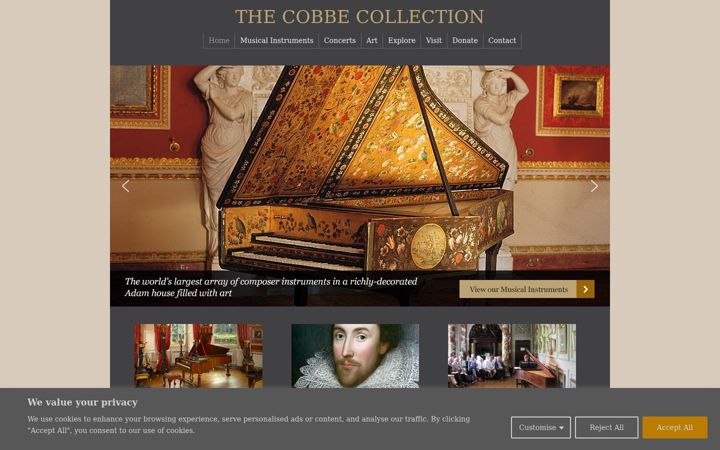 Captură de ecran a cobbecollection.co.uk
