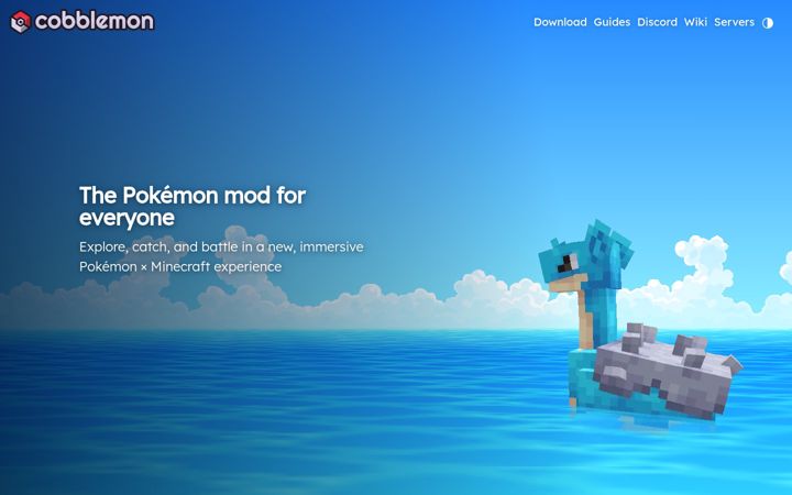 Screenshot of cobblemon.com
