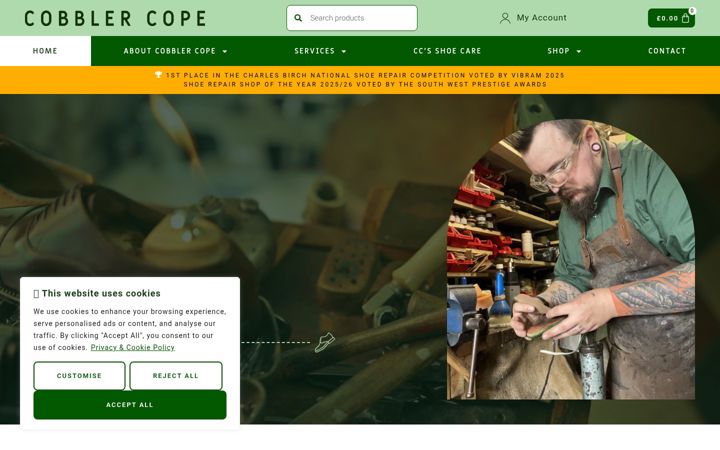 Captură de ecran a cobblercope.uk