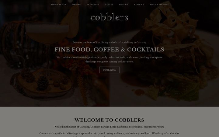 Captură de ecran a cobblersbarandbistro.co.uk