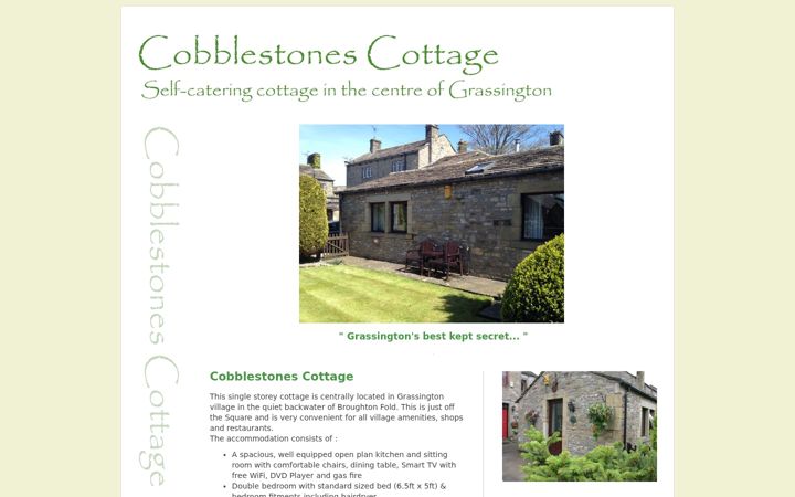 Screenshot of cobblestonescottage.co.uk