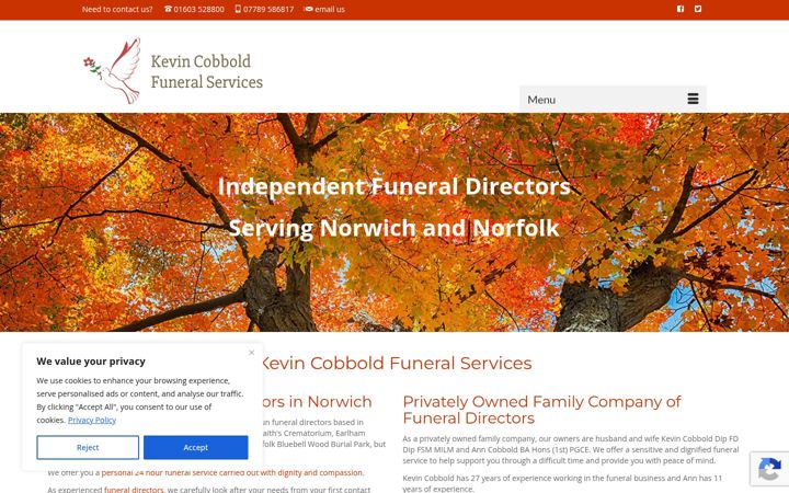 Screenshot of cobboldfunerals.co.uk