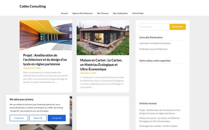 Screenshot of cobbs-consulting-architecture.fr
