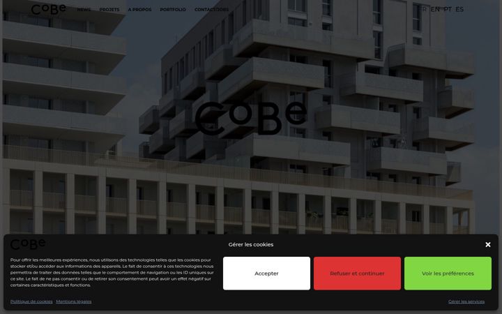 Screenshot of cobe.fr