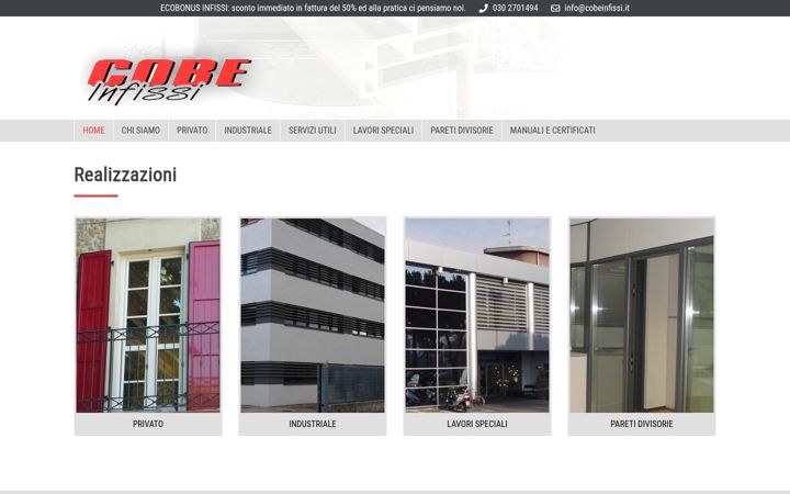 Screenshot of cobeinfissi.it