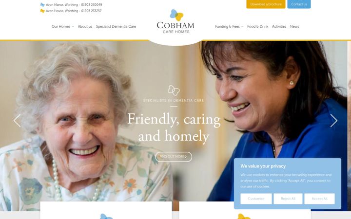 Screenshot of cobhamcare.co.uk