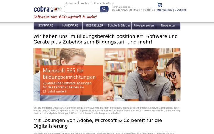 Posnetek zaslona cobra-shop.de