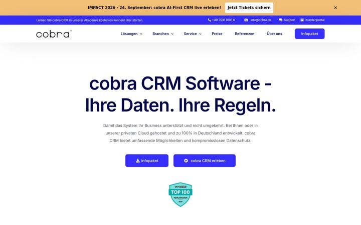 Screenshot von cobra.de