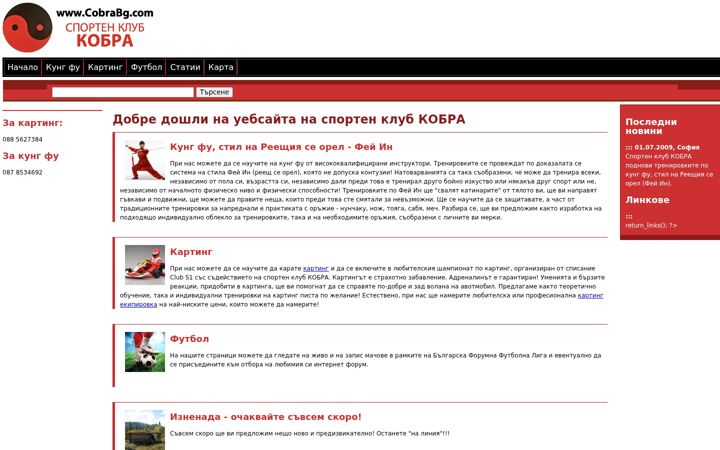 Screenshot of cobrabg.com